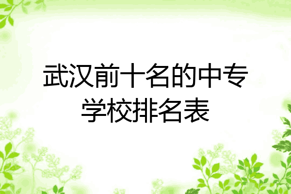 武汉前十名的中专学校排名表