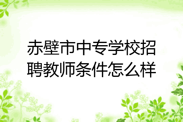 赤壁市中专学校招聘教师条件怎么样