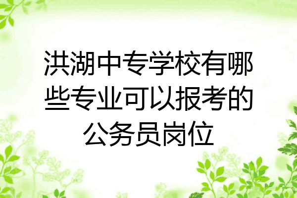洪湖中专学校有哪些专业可以报考的公务员岗位