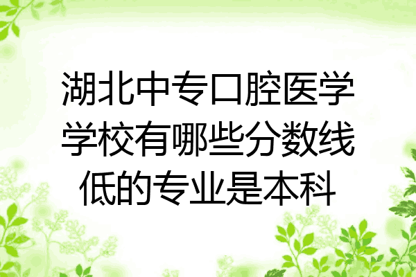 湖北中专口腔医学学校有哪些分数线低的专业是本科
