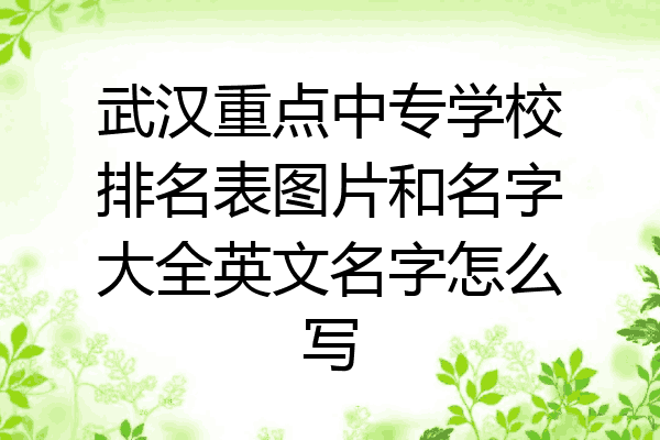 武汉重点中专学校排名表图片和名字大全英文名字怎么写