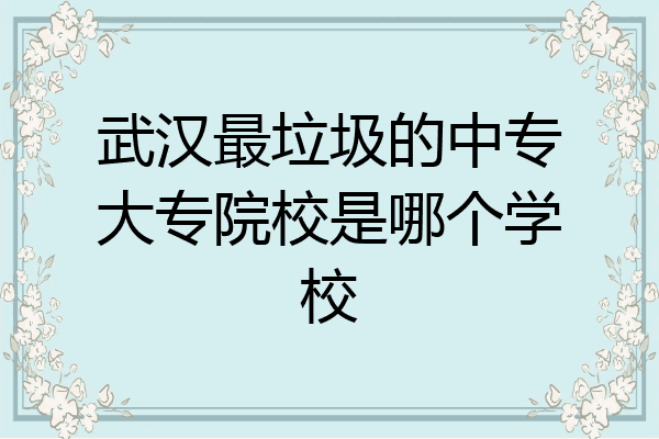 武汉最垃圾的中专大专院校是哪个学校