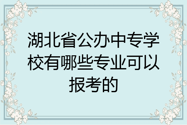 湖北省公办中专学校有哪些专业可以报考的