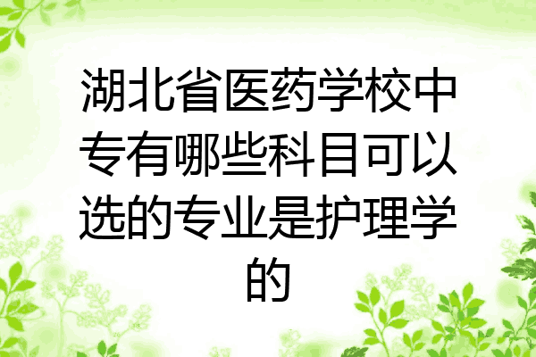 湖北省医药学校中专有哪些科目可以选的专业是护理学的