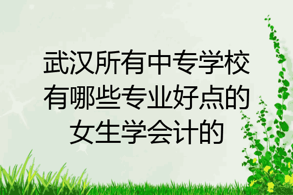武汉所有中专学校有哪些专业好点的女生学会计的