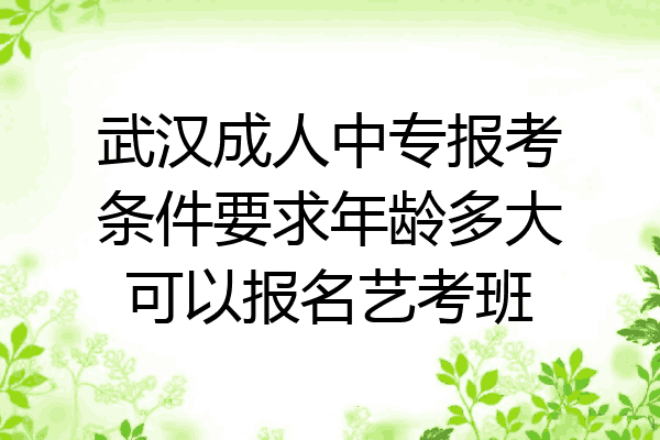 武汉成人中专报考条件要求年龄多大可以报名艺考班