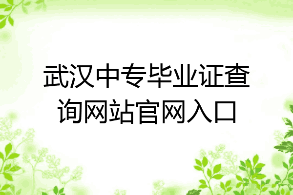 武汉中专毕业证查询网站官网入口