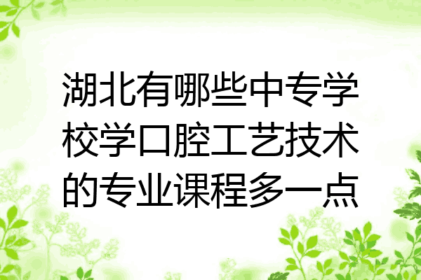 湖北有哪些中专学校学口腔工艺技术的专业课程多一点