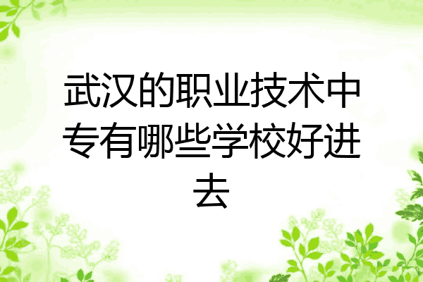 武汉的职业技术中专有哪些学校好进去