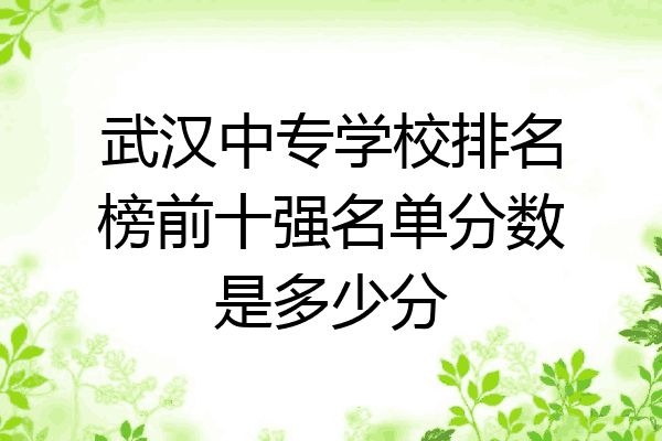 武汉中专学校排名榜前十强名单分数是多少分