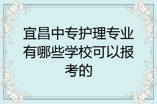 宜昌中专护理专业有哪些学校可以报考的