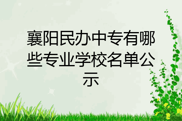 襄阳民办中专有哪些专业学校名单公示