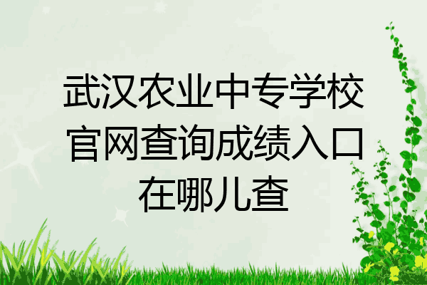 武汉农业中专学校官网查询成绩入口在哪儿查