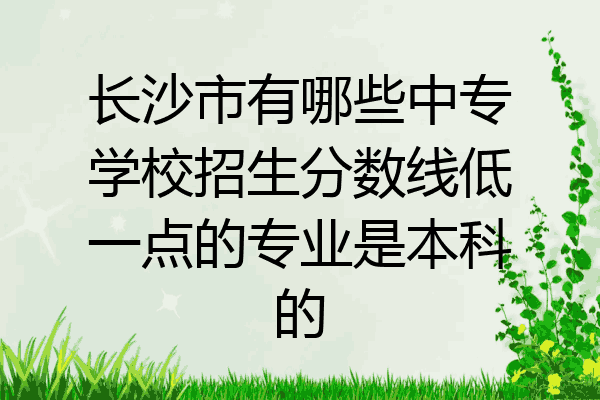 长沙市有哪些中专学校招生分数线低一点的专业是本科的