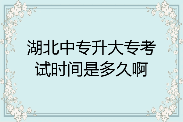 湖北中专升大专考试时间是多久啊