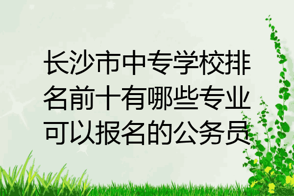 长沙市中专学校排名前十有哪些专业可以报名的公务员