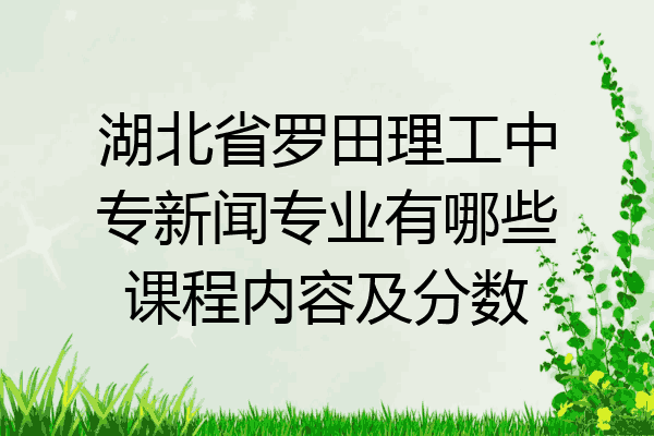 湖北省罗田理工中专新闻专业有哪些课程内容及分数