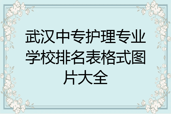 武汉中专护理专业学校排名表格式图片大全