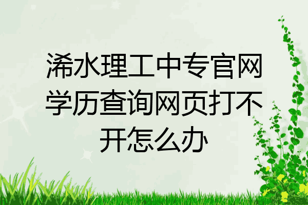 浠水理工中专官网学历查询网页打不开怎么办