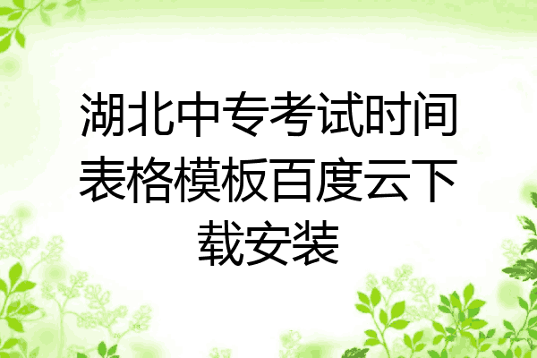 湖北中专考试时间表格模板百度云下载安装