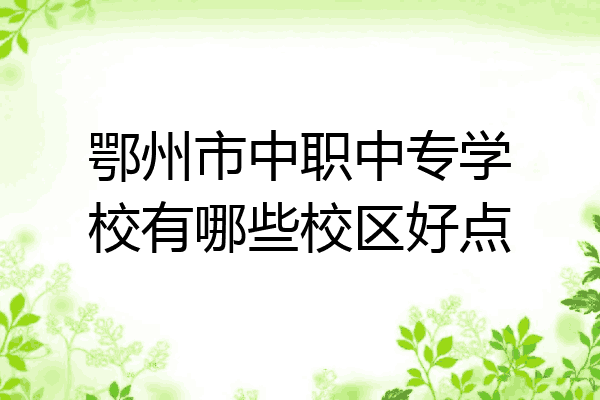 鄂州市中职中专学校有哪些校区好点
