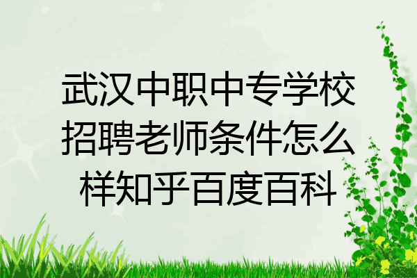 武汉中职中专学校招聘老师条件怎么样知乎百度百科