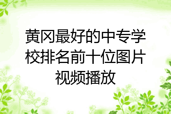 黄冈最好的中专学校排名前十位图片视频播放