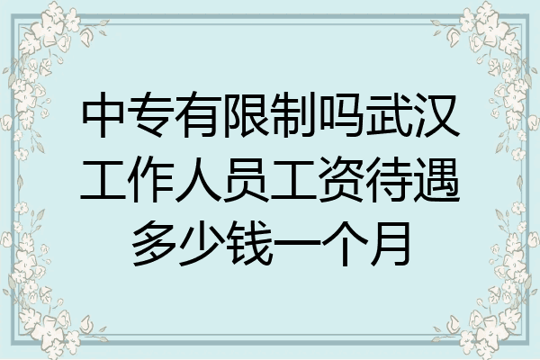 中专有限制吗武汉工作人员工资待遇多少钱一个月