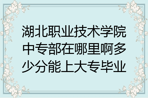 湖北职业技术学院中专部在哪里啊多少分能上大专毕业