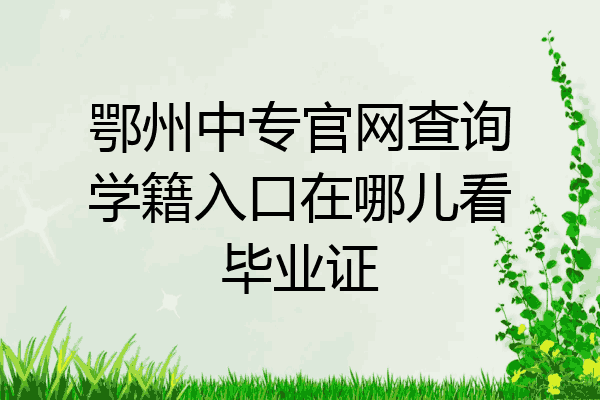 鄂州中专官网查询学籍入口在哪儿看毕业证