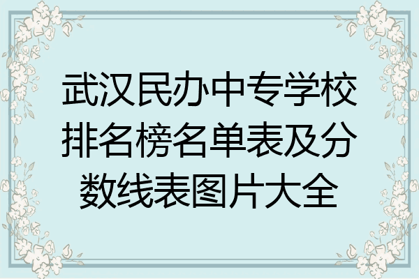 武汉民办中专学校排名榜名单表及分数线表图片大全