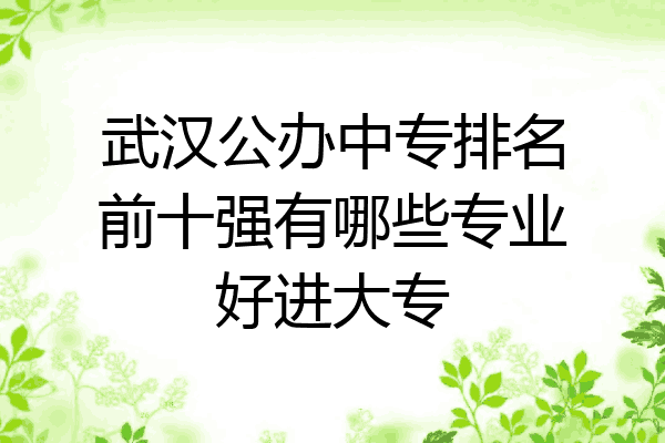 武汉公办中专排名前十强有哪些专业好进大专