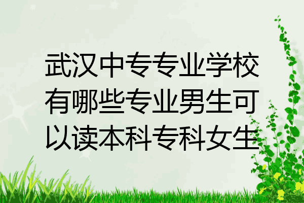 武汉中专专业学校有哪些专业男生可以读本科专科女生