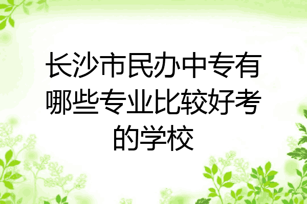长沙市民办中专有哪些专业比较好考的学校