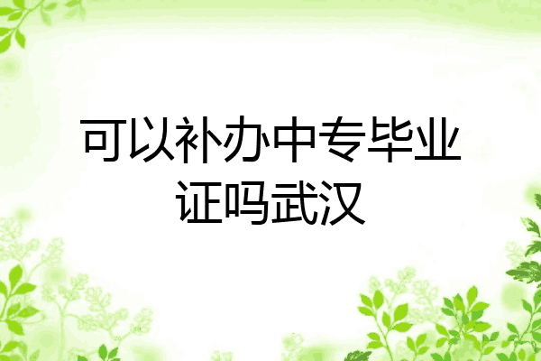 可以补办中专毕业证吗武汉