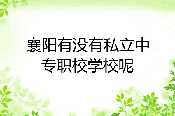 襄阳有没有私立中专职校学校呢