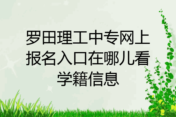 罗田理工中专网上报名入口在哪儿看学籍信息