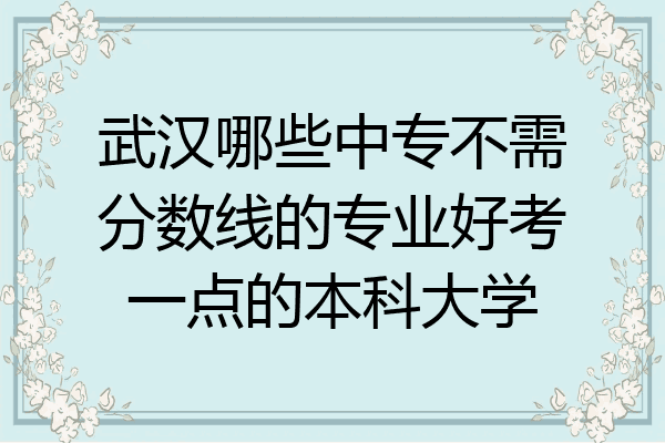 武汉哪些中专不需分数线的专业好考一点的本科大学