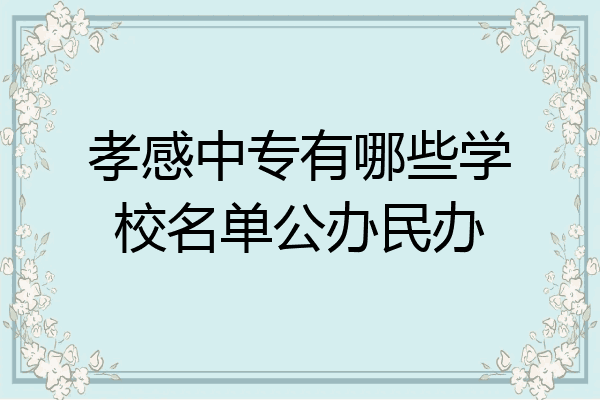 孝感中专有哪些学校名单公办民办