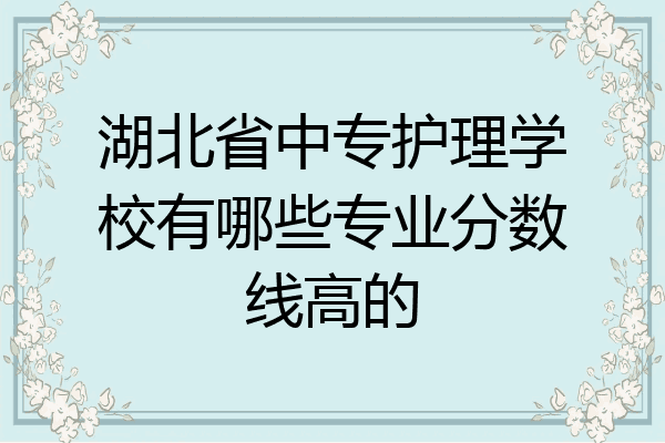 湖北省中专护理学校有哪些专业分数线高的