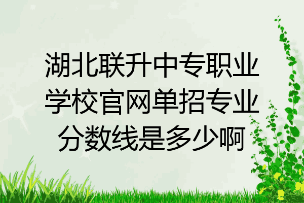湖北联升中专职业学校官网单招专业分数线是多少啊