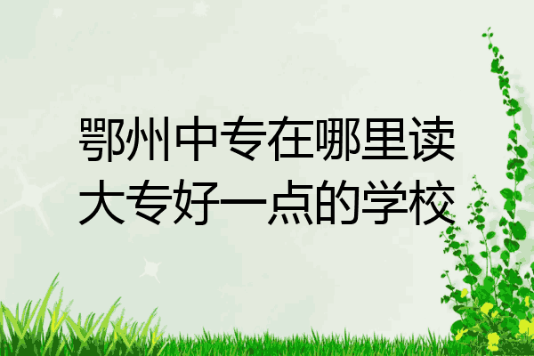 鄂州中专在哪里读大专好一点的学校