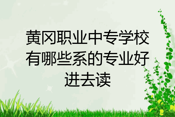 黄冈职业中专学校有哪些系的专业好进去读