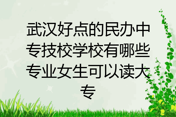 武汉好点的民办中专技校学校有哪些专业女生可以读大专