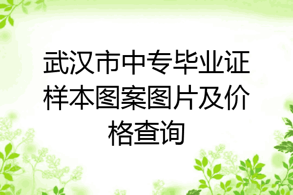 武汉市中专毕业证样本图案图片及价格查询