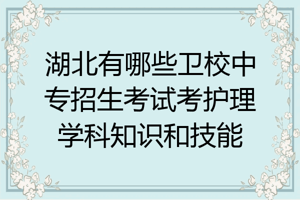 湖北有哪些卫校中专招生考试考护理学科知识和技能
