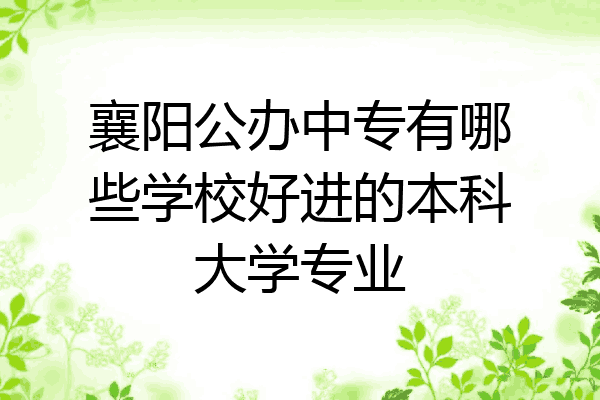 襄阳公办中专有哪些学校好进的本科大学专业