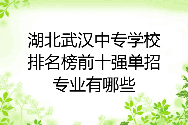 湖北武汉中专学校排名榜前十强单招专业有哪些