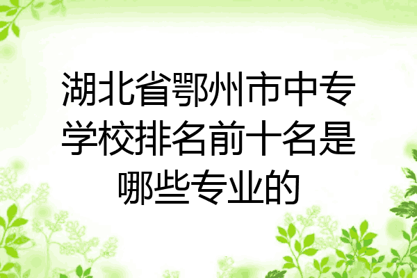 湖北省鄂州市中专学校排名前十名是哪些专业的