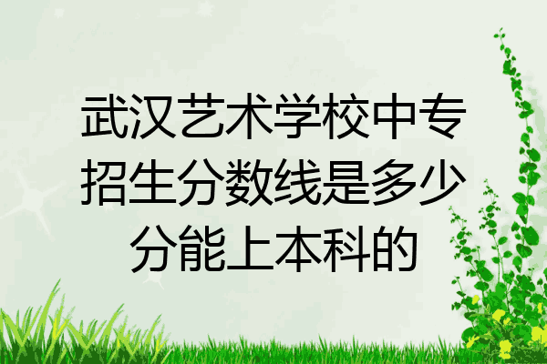 武汉艺术学校中专招生分数线是多少分能上本科的